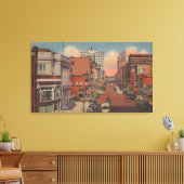 Spokane, WA - View of Riverside Ave. キャンバスプリント (インサイチュ (リビング))