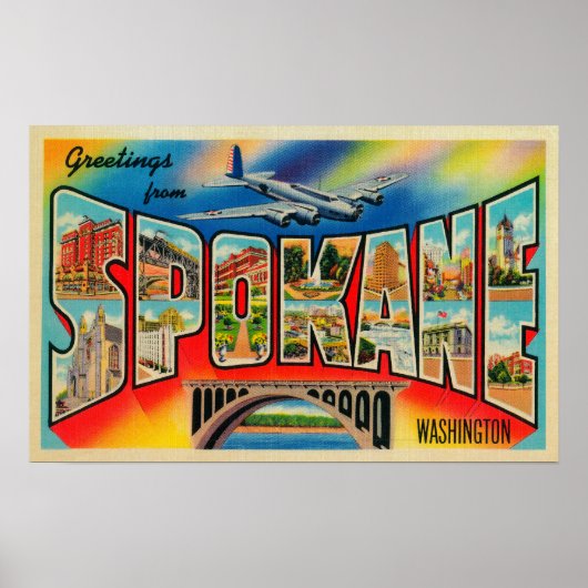 Spokane, Washington - Large Letter Scenes ポスター (正面)