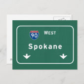 Spokane Washington wa Interstate Highway Freeway : ポストカード (正面/裏面)
