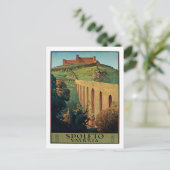Spoleto Umbriaイタリアのヴィンテージ旅行ポスターアート ポストカード (スタンド正面)