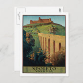 Spoleto Umbriaイタリアのヴィンテージ旅行ポスターアート ポストカード (正面/裏面)