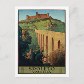 Spoleto Umbriaイタリアのヴィンテージ旅行ポスターアート ポストカード (正面)