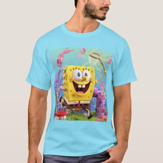 SpongbobシアンTシャツ Tシャツ (正面)