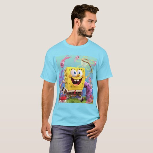 SpongbobシアンTシャツ Tシャツ (正面フル)