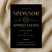 Sponsor Appreciation Black & Gold Logo Corporate 招待状
