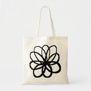 Spontaniousの花-黒 トートバッグ