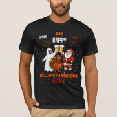 Spook Eat Gift Happy Hallowthanksmas Season Tシャツ (正面)