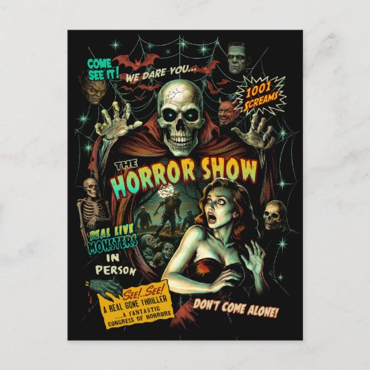 Spook Show Horror Retro Postcard ポストカード (正面)