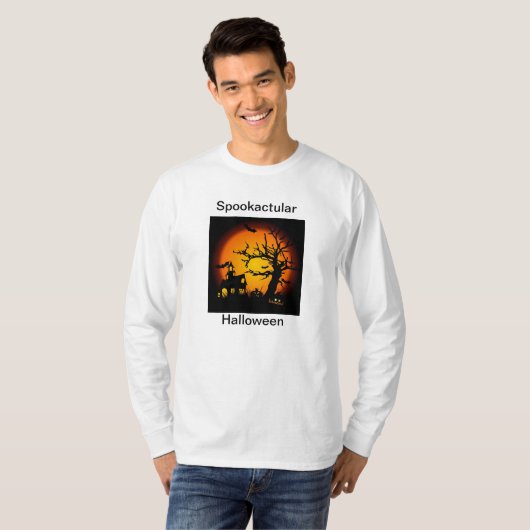 Spookactularハロウィンのお化け屋敷のワイシャツ Tシャツ (正面フル)