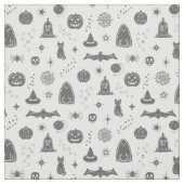 Spookie Things Pattern – 雪+石板生地 ファブリック (見本)