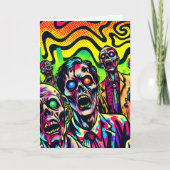 Spookie Zombiesハロウィーンとカラーリングページ カード (正面)