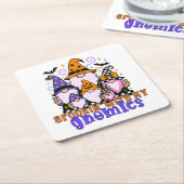 Spookin’ With My Gnomies: Retro Halloween Friends スクエアペーパーコースター (アングル)