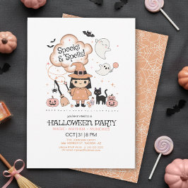 Spooks & Spells Halloween Party オレンジ ID1325 招待状