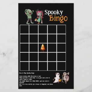 SpooktacularハロウィンBashビンゴ不気味カード チラシ