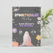  spooktacular かわいい ハロウィン 誕生日パーティー 招待状 (スタンド正面)