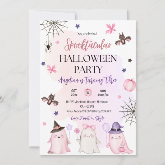 spooktacular 3rd birthday Halloween  招待状 (正面)