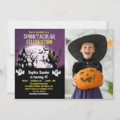 Spooktacular Birthday KIds Halloween with Photo 招待状 (正面)