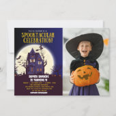 Spooktacular Birthday KIds Halloween with Photo 招待状 (正面)
