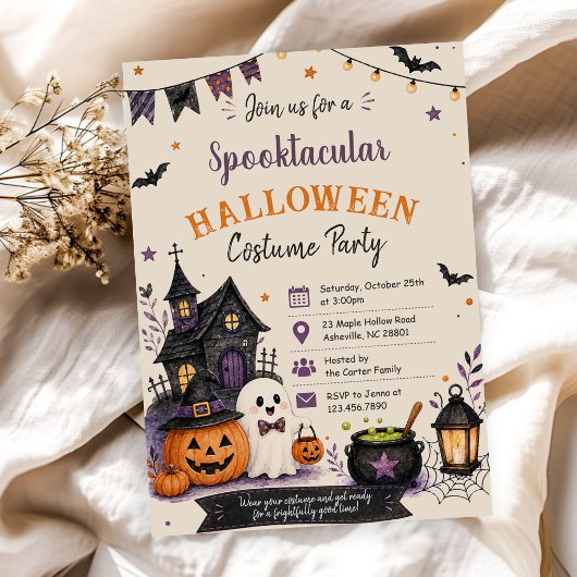 Spooktacular Costume Party Halloween 招待状