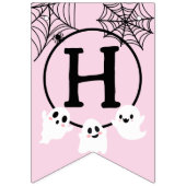 Spooktacular Cute Ghost Pink Halloween バンティングフラッグ (第2の旗)