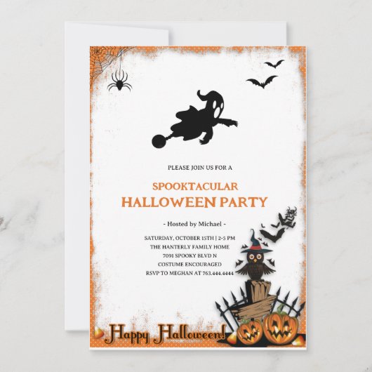 Spooktacular Ghost Halloween Party Invitation 招待状 (正面)