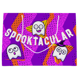 Spooktacular Ghosts Purple Party Bag ラージペーパーバッグ