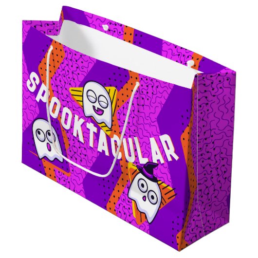 Spooktacular Ghosts Purple Party Bag ラージペーパーバッグ (正面アングル)
