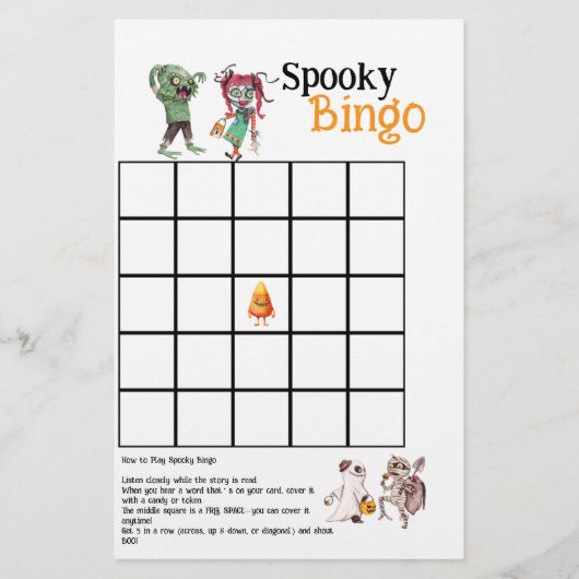 Spooktacular Halloween Bash Spooky Bingo Card チラシ (正面)