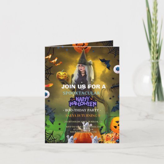 Spooktacular Halloween Birthday invitation 招待状 (正面)