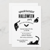 Spooktacular Halloween Black Cats Party 招待状 (正面/裏面)