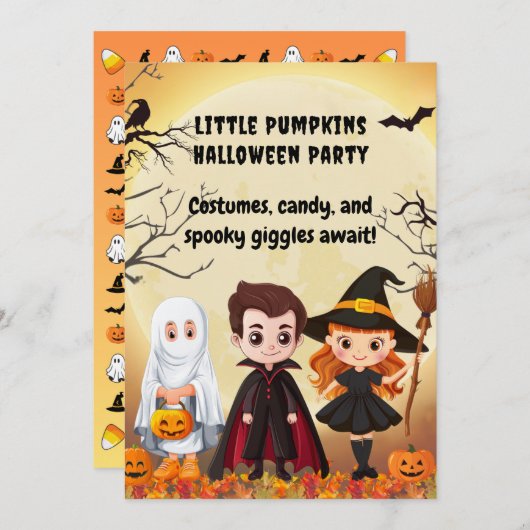 Spooktacular Halloween Children's Party 招待状 (正面/裏面)