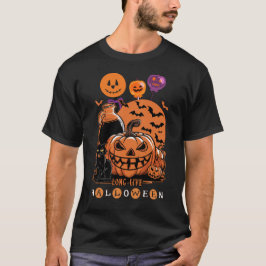 Spooktacular Halloween Fun with Cute Black Cats on Tシャツ