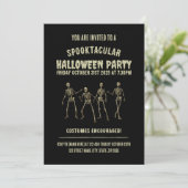 Spooktacular Halloween Party. Funny Skeletons 招待状 (スタンド正面)