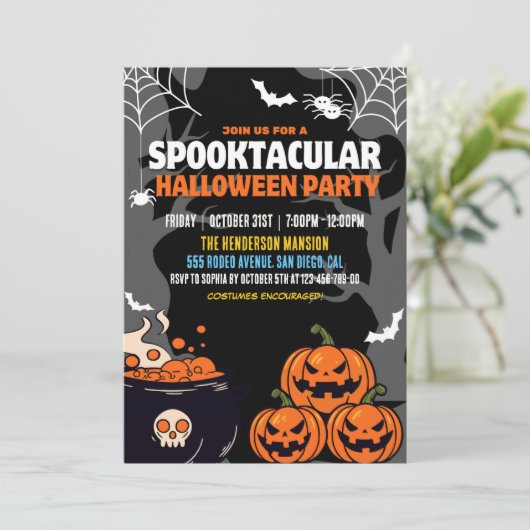 Spooktacular Party Funny Halloween 招待状 (スタンド正面)