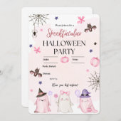 Spooktacular Pastel Cute Ghosts Halloween Party 招待状 (正面/裏面)