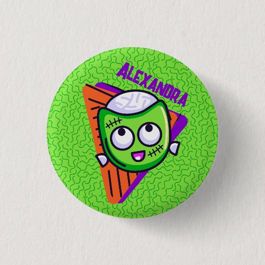 Spooktacular Personalized Zombie Button 缶バッジ (正面)