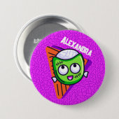 Spooktacular Personalized Zombie Button - purple 缶バッジ (正面&裏面)