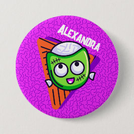 Spooktacular Personalized Zombie Button - purple 缶バッジ