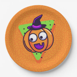 Spooktacular Pumpkin Halloween Plates - Orange ペーパープレート