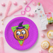 Spooktacular Pumpkin Halloween Plates - Purple ペーパープレート (パーティー)