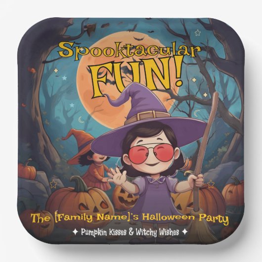 Spooktacular Pumpkin Patch Halloween Party Plates ペーパープレート (正面)