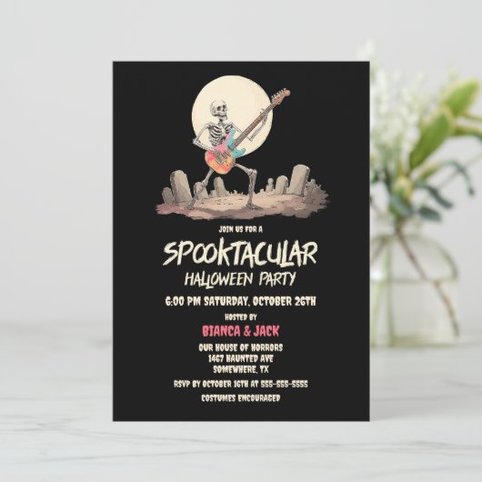 Spooktacular Skeleton Halloween Party 招待状 (スタンド正面)