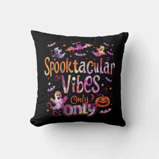 Spooktacular Vibes Only | ExDesigner | Halloween クッション (正面)