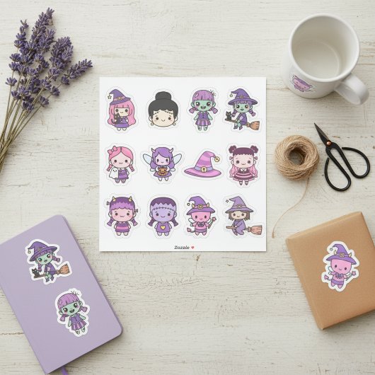 Spooktaturar! Kawaii Halloween Chibi Sticker Colle シール