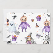 spookyなハロウィンのおばけ1歳誕生日写真 招待状 (裏面)