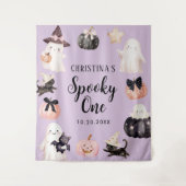 spooky1 ハロウィンガール 1歳誕生日パーティー タペストリー (正面)