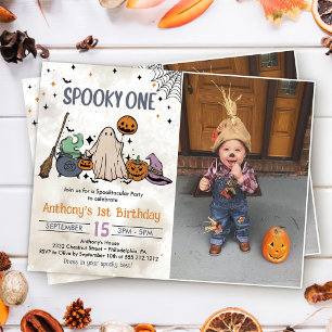  spooky1 ハロウィン1歳誕生日パーティーの写真 招待状