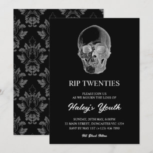 spooky スカル RIP 20代 30歳のユーモアの誕生日 招待状