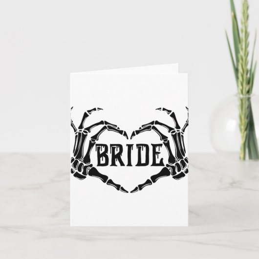  spooky ブライド スケルトン ハンズ 婚約 結婚 ハロウィン カード (正面)
