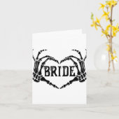  spooky ブライド スケルトン ハンズ 婚約 結婚 ハロウィン カード (黄色い花)